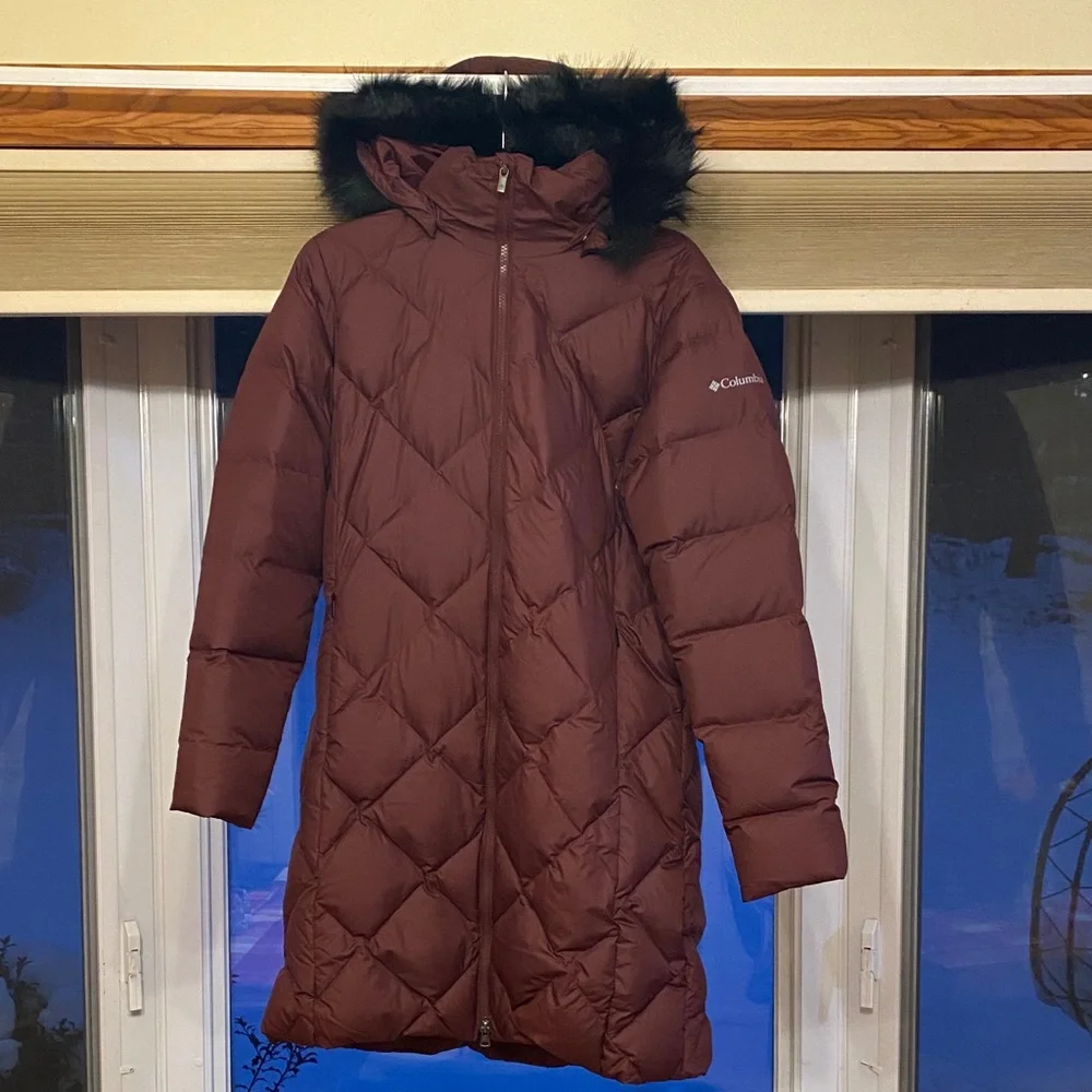 Columbia Maroon Hooded Puffer Jacket - Picture 10 of 13